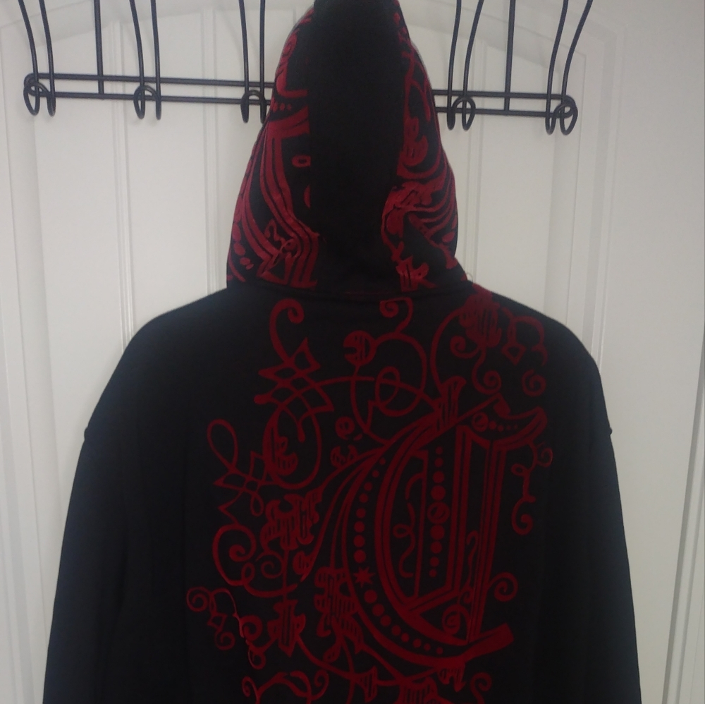 Australian COOGI BLACK HOODIE WITH RED EMBROIDERY..LIKE NEW